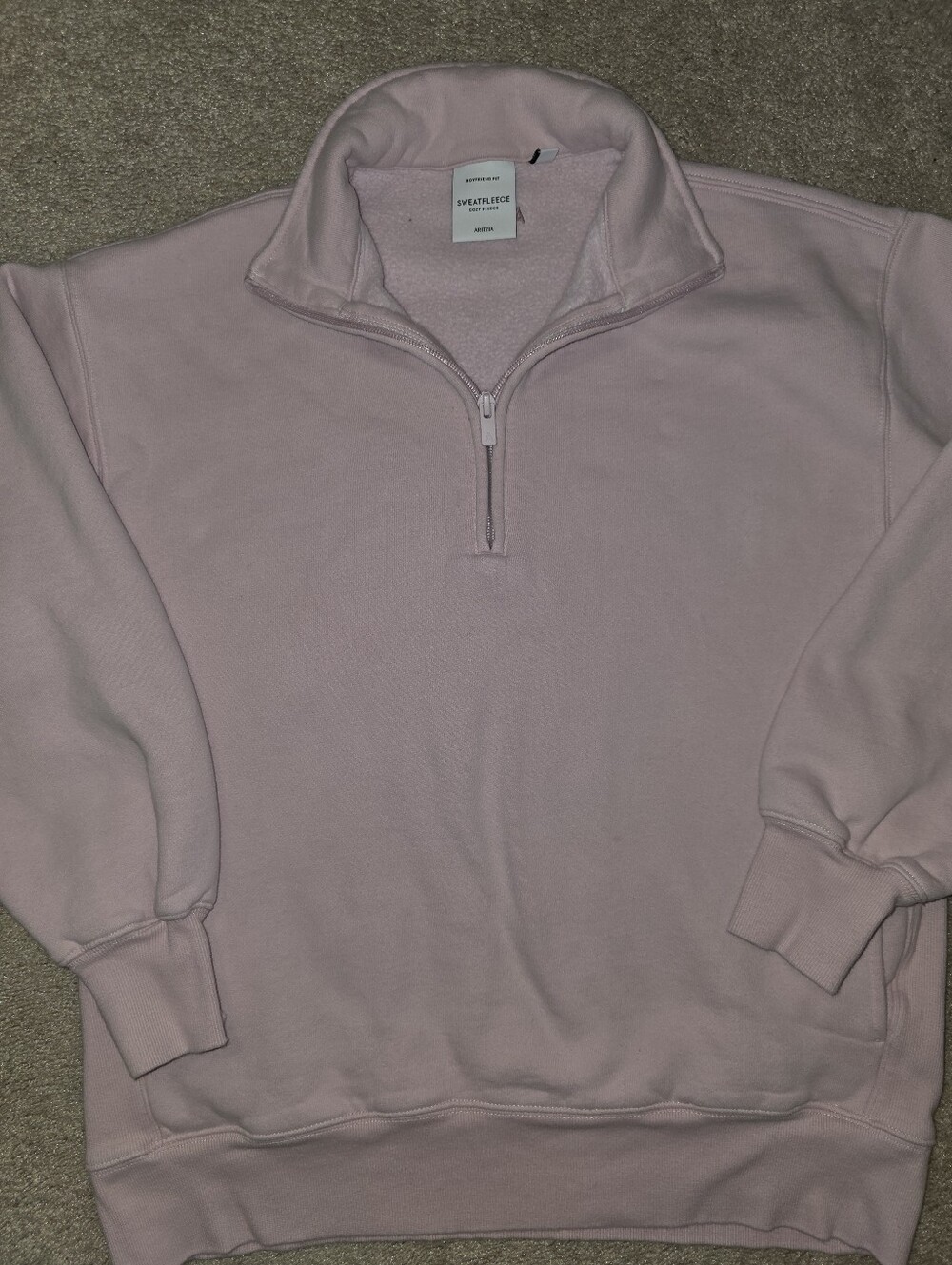 Aritzia Boyfriend Cozy Fleece Quarter-Zip Sweatshirt XS